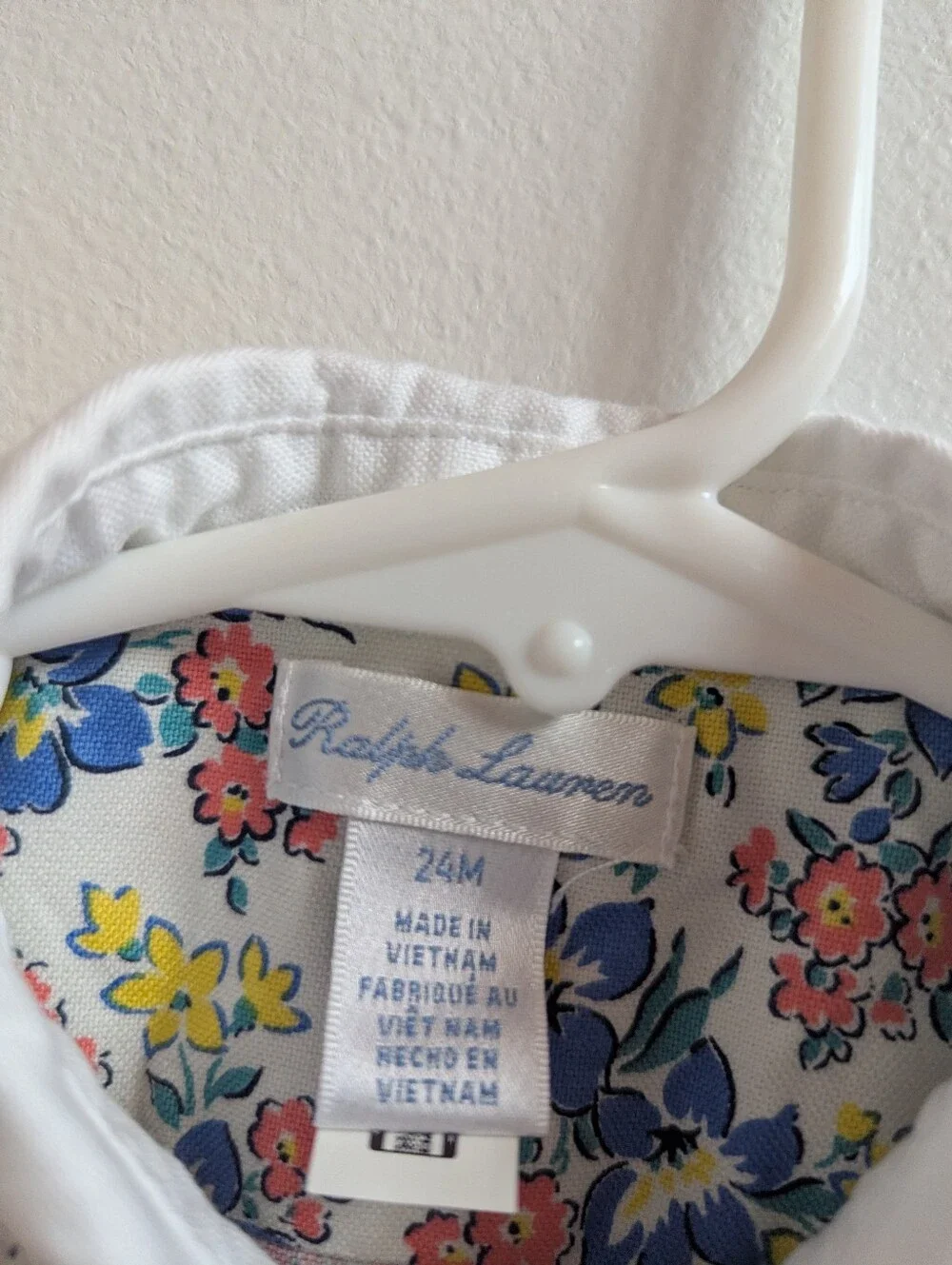 Ralph Lauren Dress 24m Sleeveless Girls Collared Floral Preppy Iconic